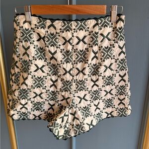 Zara High Waist Geometric Patterned Shorts
